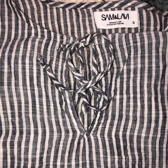 Sam & Lavi size small blue striped boho top - Picture 5 of 7